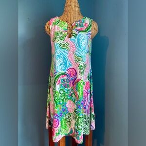 MSK Sleeveless Sundress. Vibrant Colors with great neckline. Size S. Stretchy.